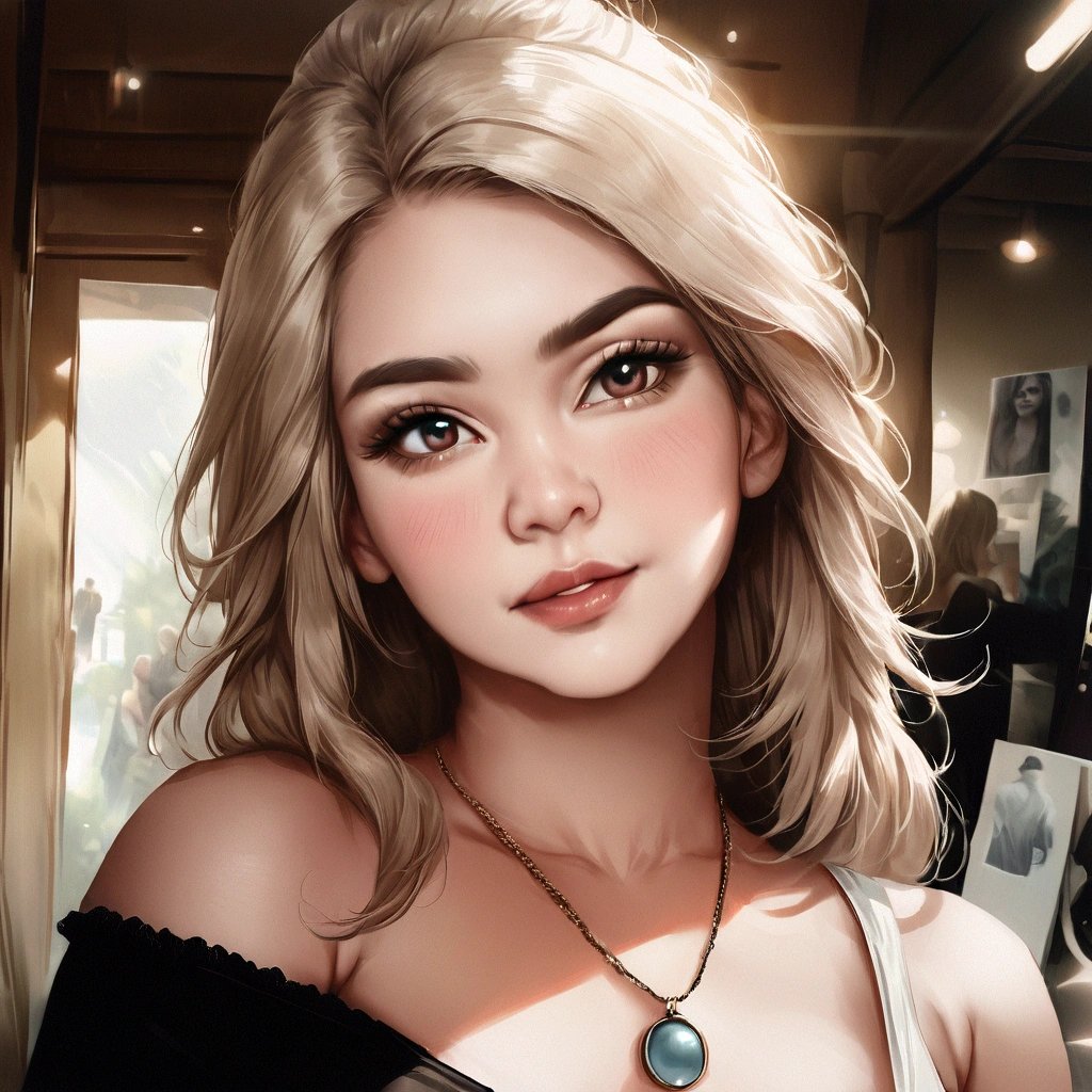 Arafed Woman Completely , Sexy girl with blue eyes, ultra realistic, Meticulously detailed, Portrait Sophie Mudd, blonde hair and big eyes, selfie of a young woman, Bedroom eyes, Violet Myers, without makeup, Natural makeup, looking directly at the camera, cara con artgram, subtle makeup, Stunning full body photo kneeling on bed., in the bedroom, Medium to large bust