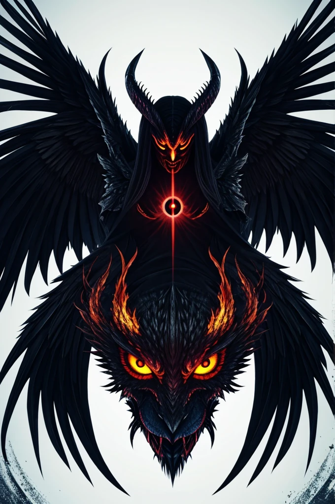 Eye with demonic wings