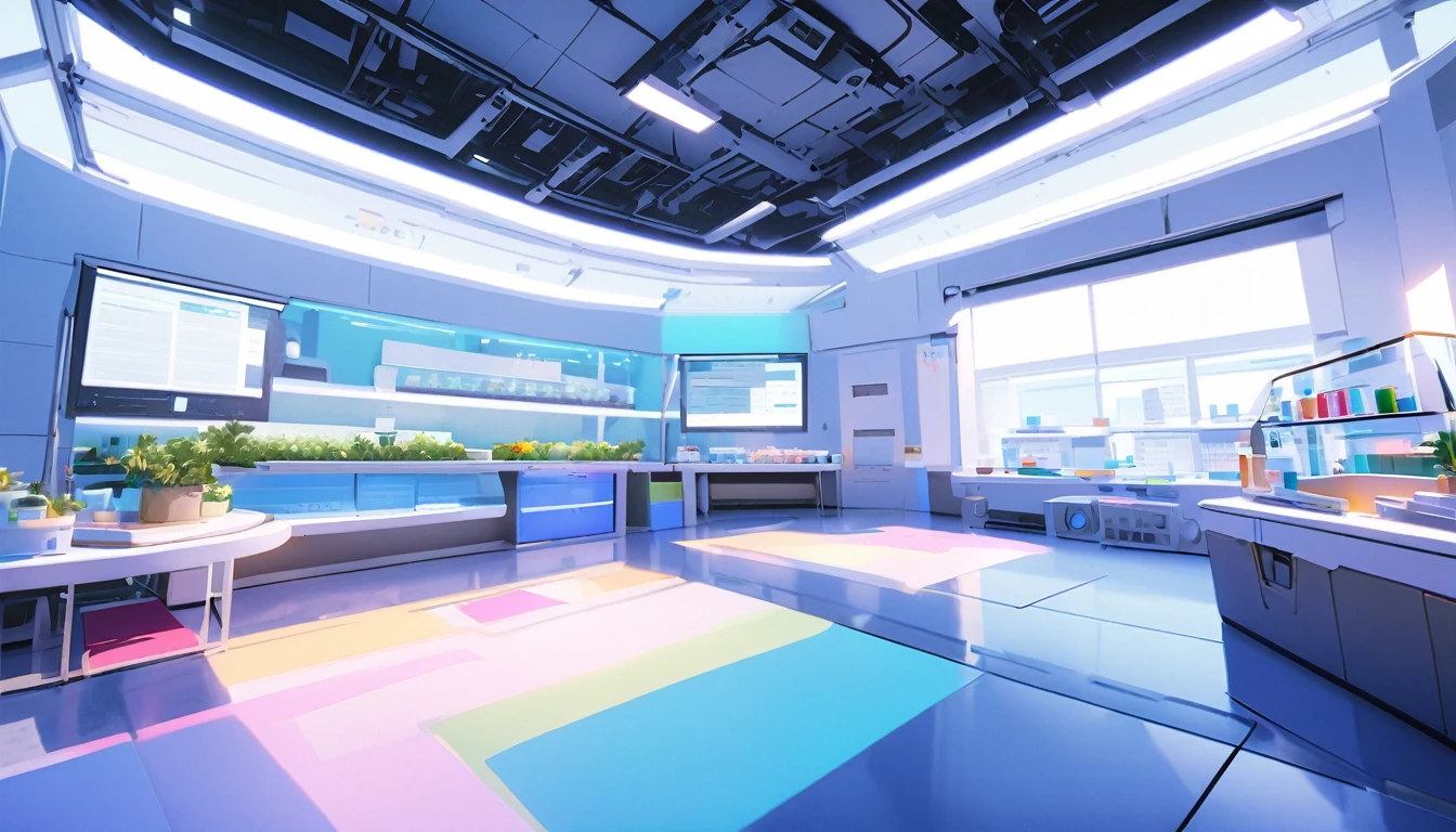White and bright room。Future Science Lab。Institute of Science。Life Sciences。