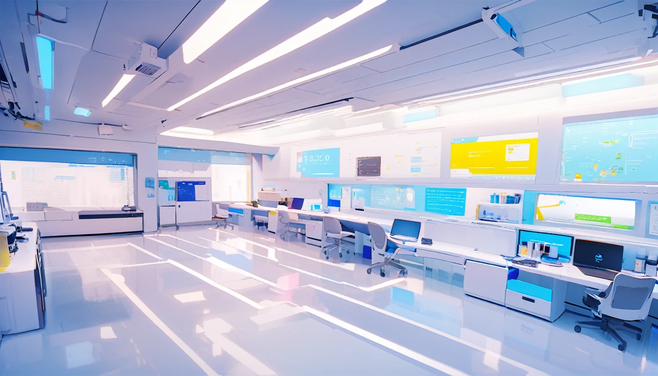 White and bright room。Future Science Lab。Institute of Science。Life Sciences。