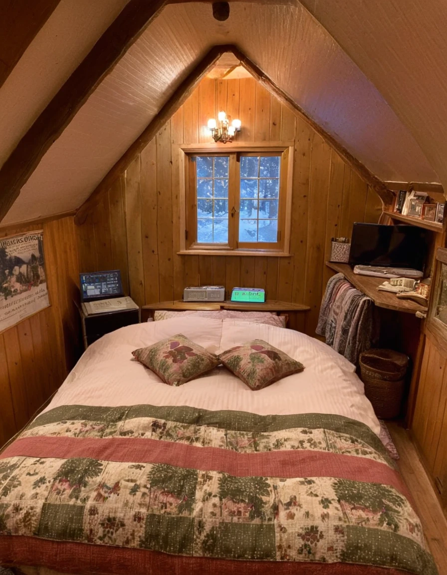 bedroom with room, cozy room, cozy treehouse bedroom, small bedroom, cozy place, cozy bed, cottagecore hippie, thomas kinkade. cute cozy room, in an attic, cottagecore, cozy and peaceful atmosphere, pleasant cozy atmosphere, cottagecore!!, cabin in the woods
