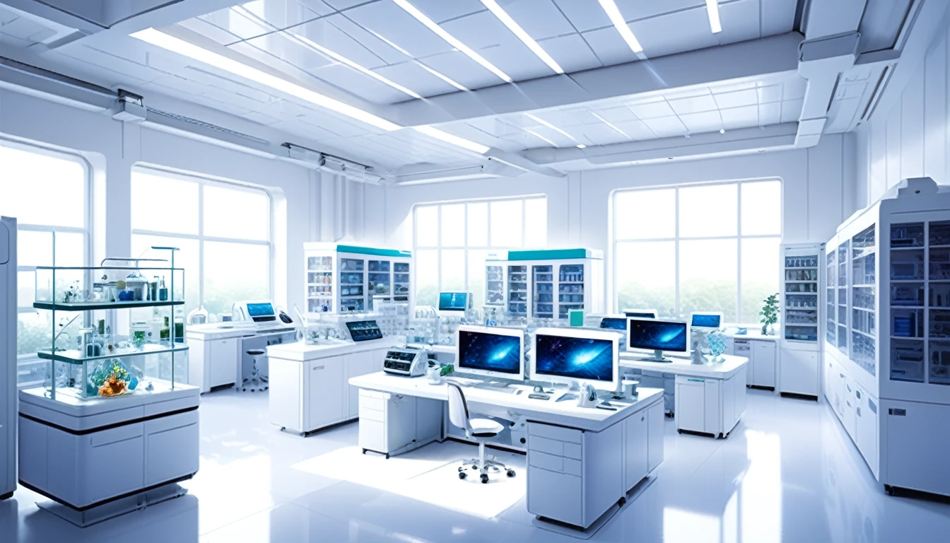 White and bright room。Future Science Lab。Institute of Science。Life Sciences。