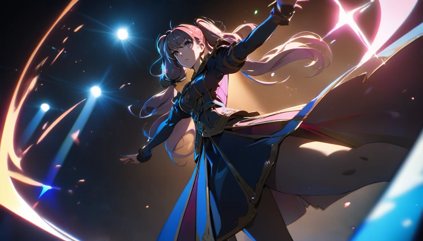 1girl, twintail girl, fighting, high kick, anime style, perfect face, long eyelashes, cinematic angle, cinematic lighting, cinematic shadows, dynamic pose, (best quality,8k,highres,:1.2),ultra-detailed,vivid colors,HDR,UHD,studio lighting,ultra-fine painting,sharp focus,physically-based rendering,extreme detail description,professional