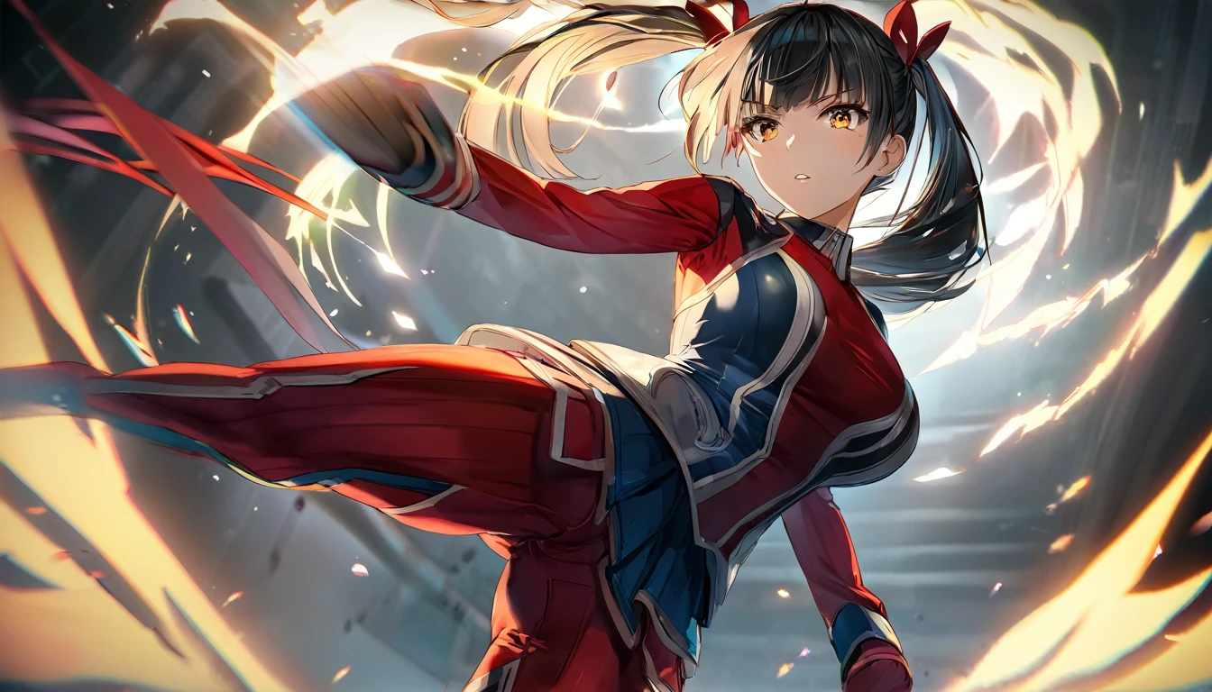 1girl, twintail girl, fighting, high kick, anime style, perfect face, long eyelashes, cinematic angle, cinematic lighting, cinematic shadows, dynamic pose, (best quality,8k,highres,:1.2),ultra-detailed,vivid colors,HDR,UHD,studio lighting,ultra-fine painting,sharp focus,physically-based rendering,extreme detail description,professional