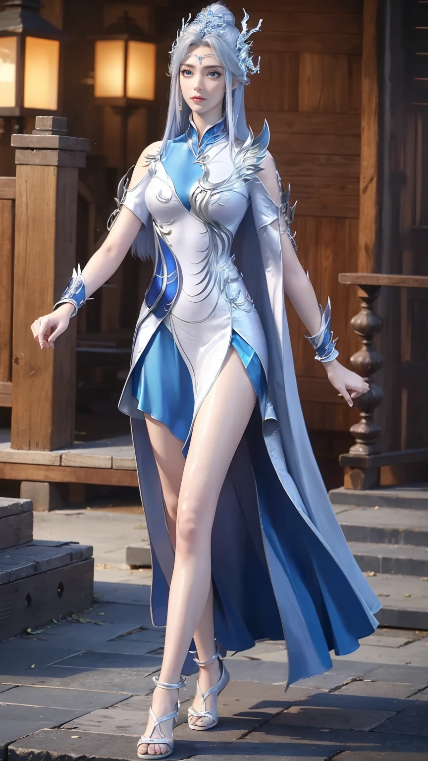 ((Biologically correct number of limbs))、(( Full body illustration from toes to face))、4K、masterpiece、((The eyes are delicately painted、Facial details、Focus on the face))、((Symmetrical, Balanced facial features))、Beautiful woman、Outstanding style、Beautiful clavicle、Beautiful legs、beautiful hands、slim body、(shirt、skirt、barefoot)、look up、High Angle、Background is night city、((Walking posture))
,Wet all over,Water Magic,Wet,(Silver long hair),(Blue Eyes),Gauze on body
