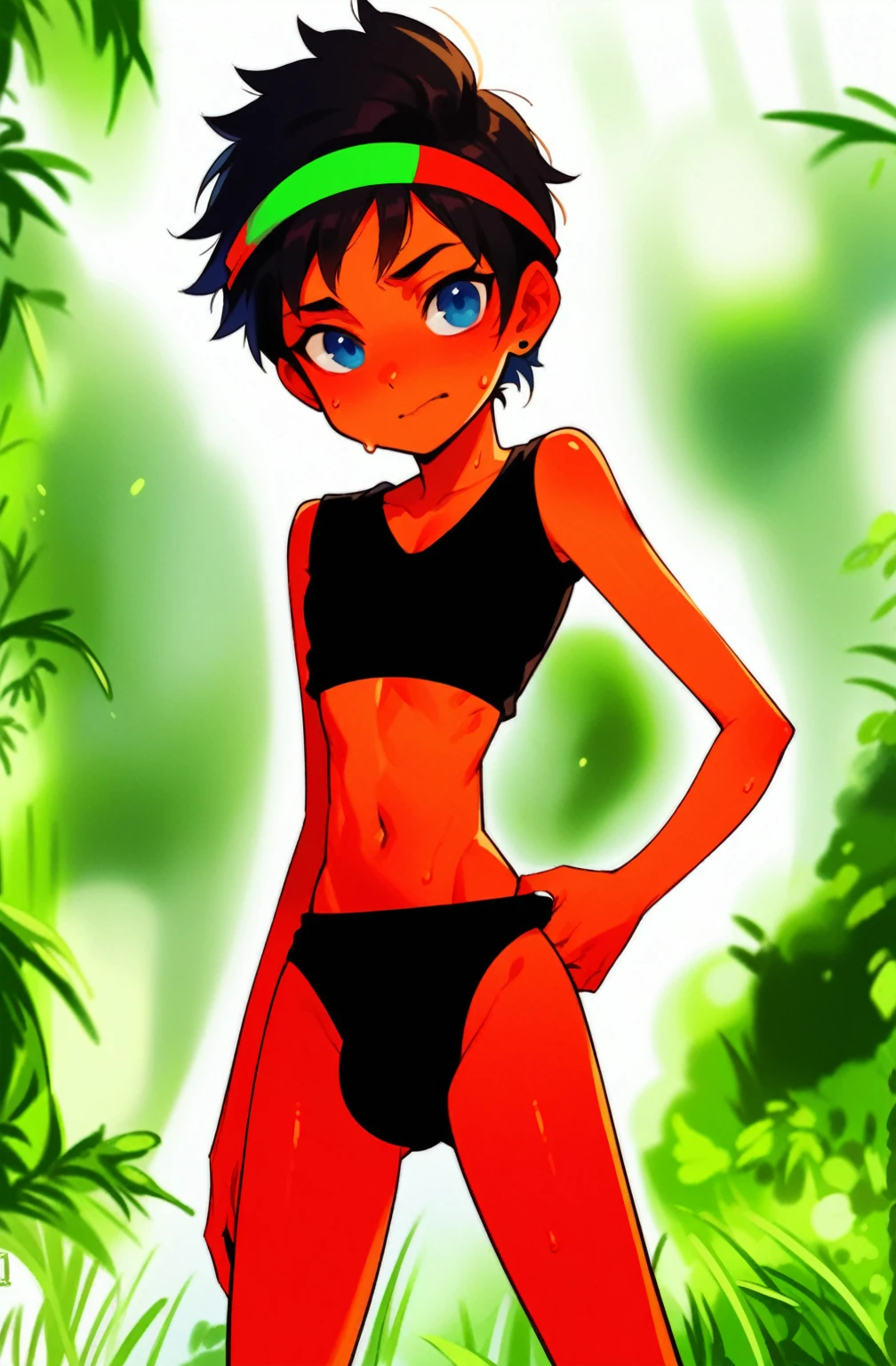 Belly button juvenile Brown skin Sweating