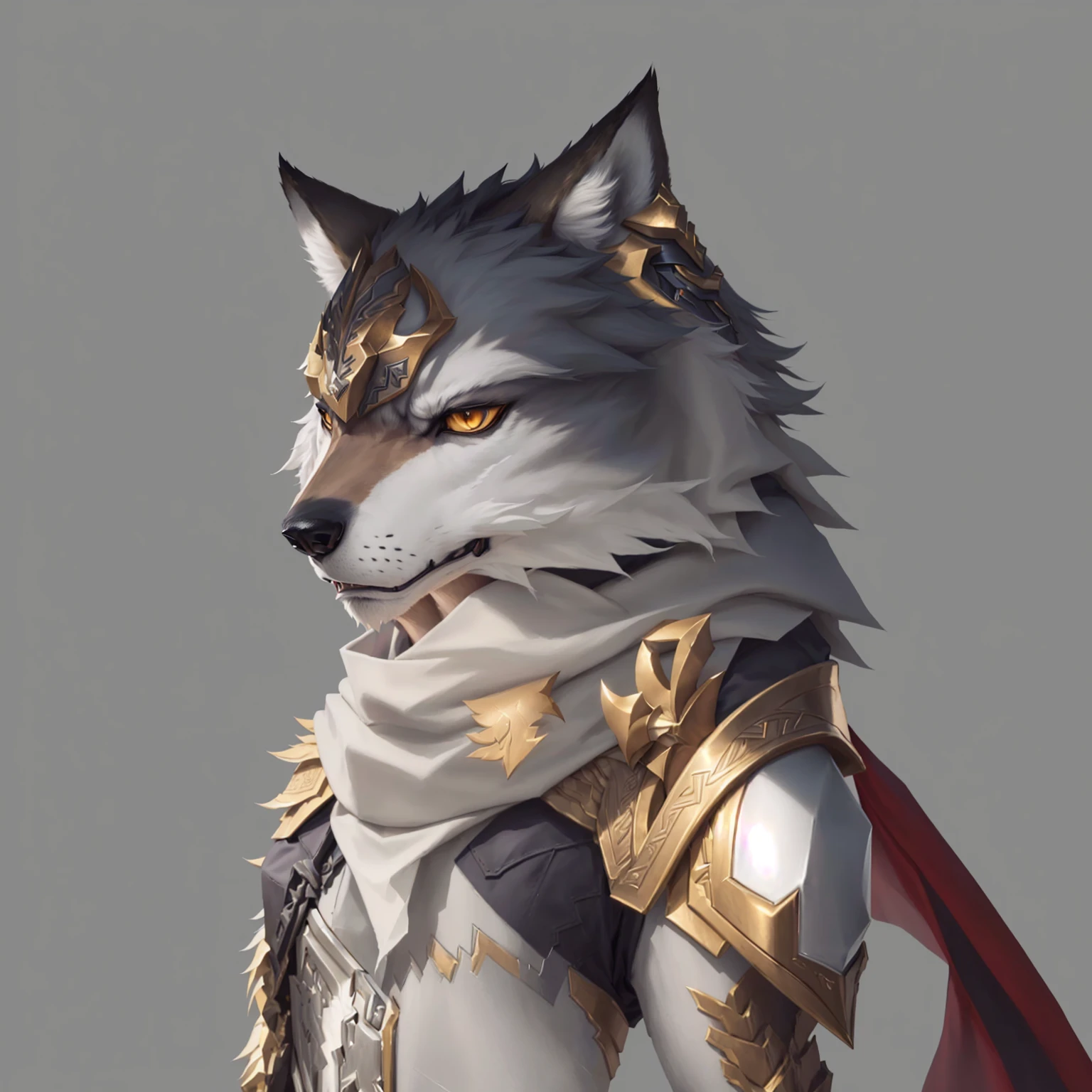 Fierce wolf image,Wearing a scarf,Holding a sword, Anthropomorphic wolf male, female Anthropomorphic wolf, an Anthropomorphic wolf, Anthropomorphic wolf, Wolf Armor, Anthropomorphic wolf脸, Werewolf in shining armor, Furry character portrait, fantasy wolf portrait, Anthropomorphic wolves, Furry wolf