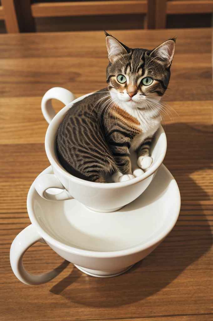 cartoon logo cat in coffee cup