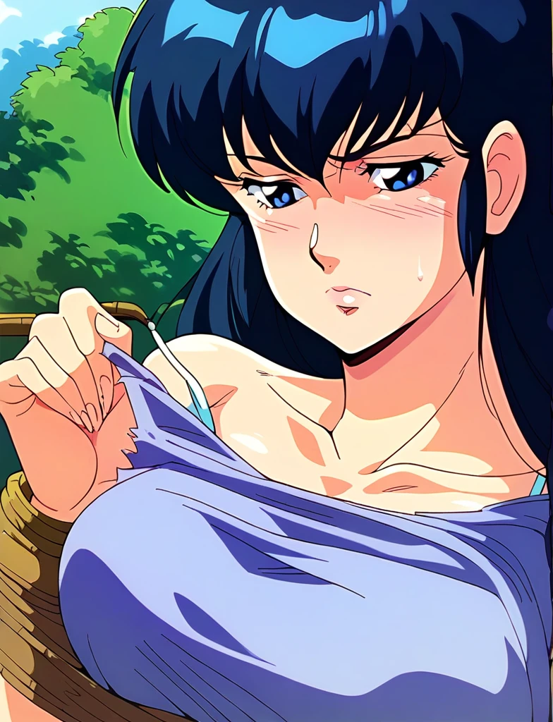 kyoko,score_9,score_8_upper,score_7_upper,sauce_アニメ,One girl,alone,Good、Panties、In underwear、Sad face、downpour、soaked、in the forest、stand、to be tied up、bondage、Bold Pose、pubic hair、Torn clothing、