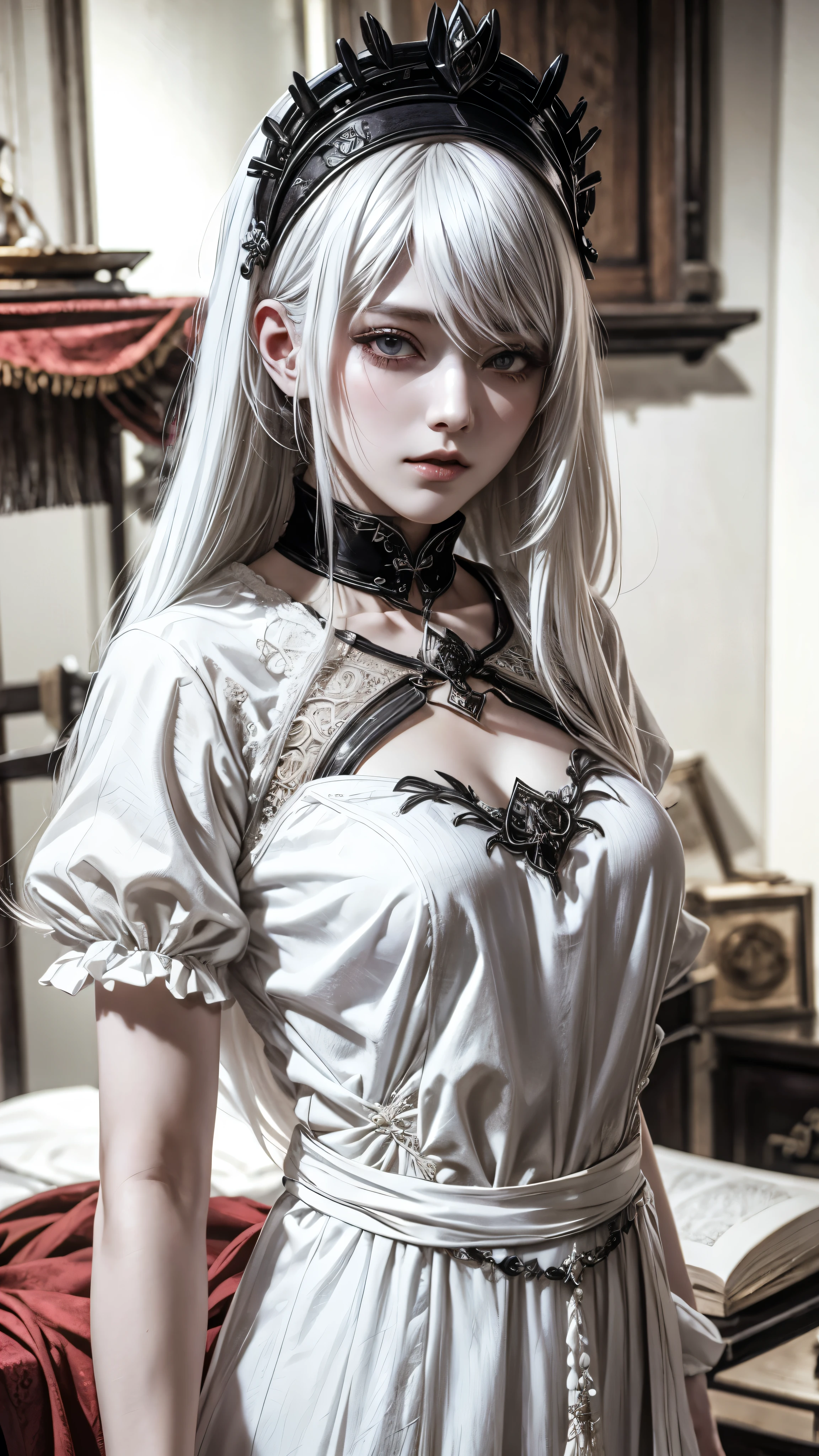 White hair, alchemist roupas (Dark Fantasy) (Fatal Frame)