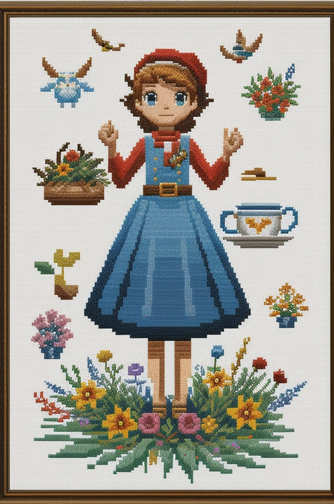 cross stitch pattern, pixelart