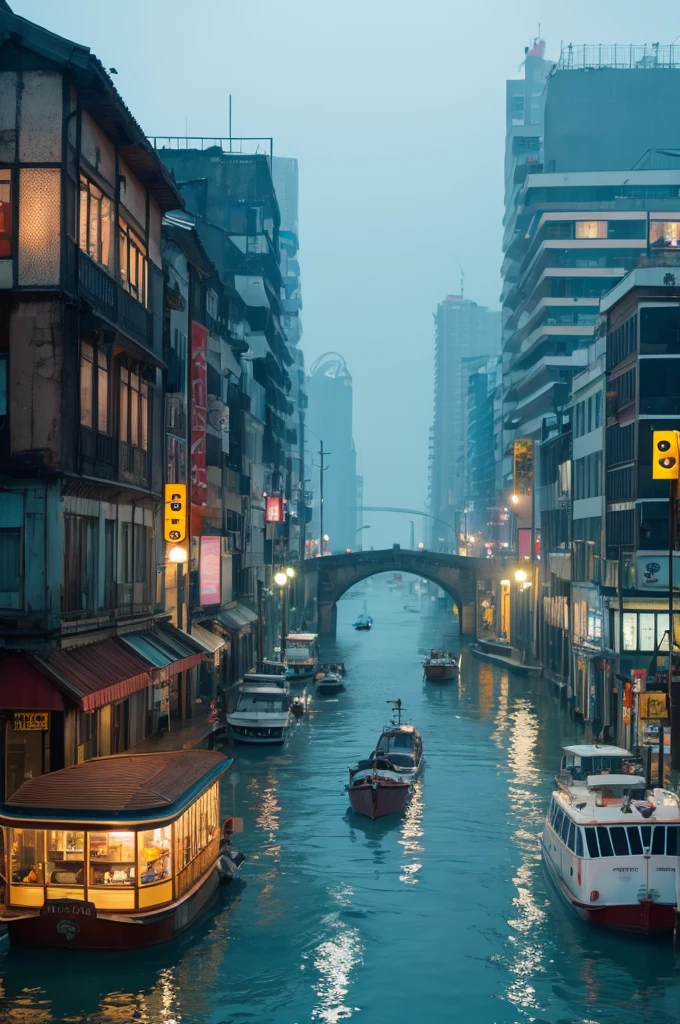 A city submerged in water。Reality
