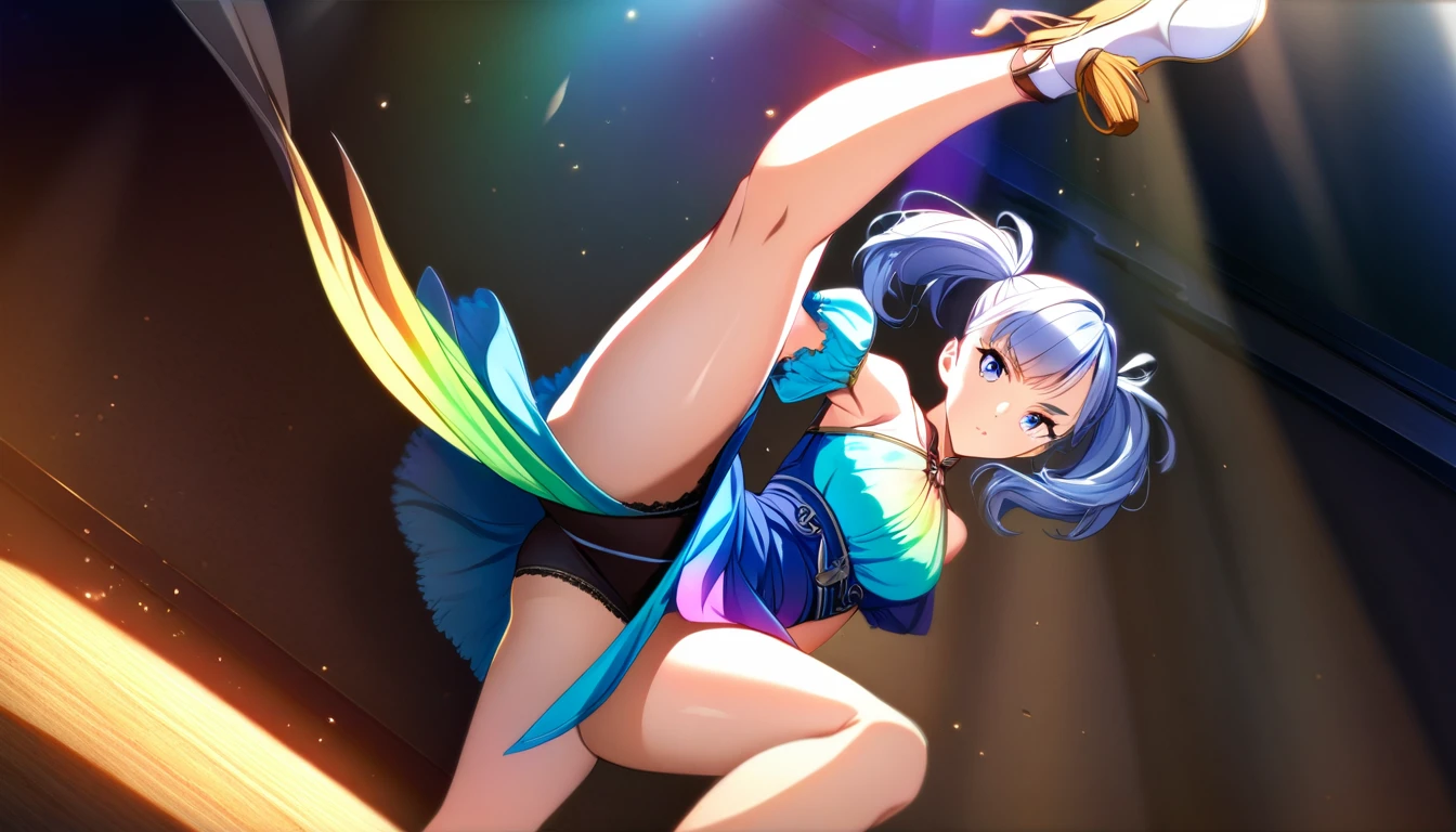 1girl, twintail girl, fighting, high kick, anime style, perfect face, long eyelashes, cinematic angle, cinematic lighting, cinematic shadows, (best quality,8k,highres,:1.2),ultra-detailed,vivid colors,HDR,UHD,studio lighting,ultra-fine painting,sharp focus,physically-based rendering,extreme detail description,professional