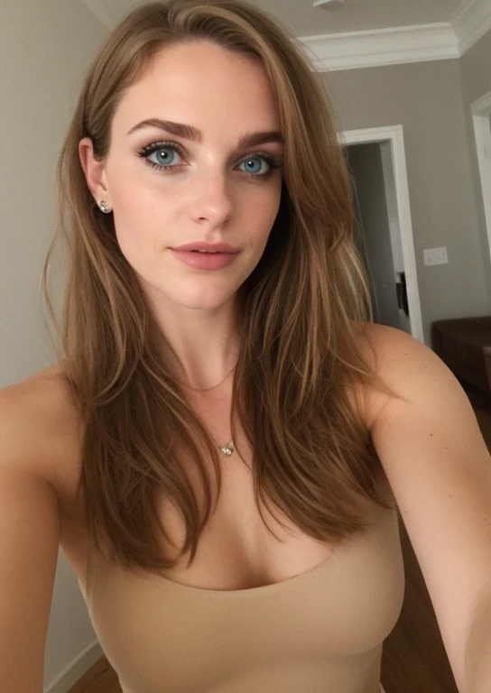 a selfie d'a pretty young woman, prise avec l'appareil photo de l'iPhone
