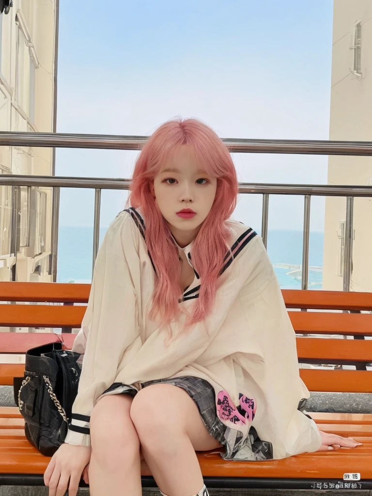 8K high quality,1 woman,Pink Hair:1.5