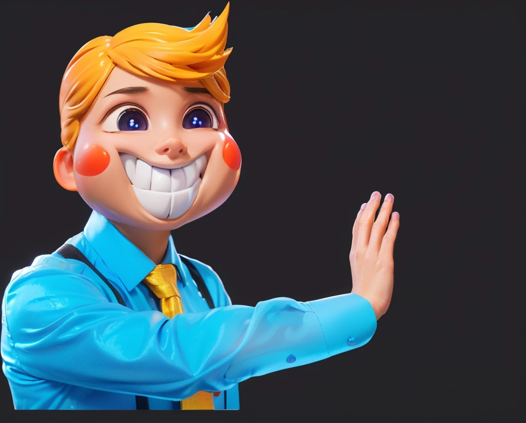 3d style, simplified design, 3d render, glossy texture, smooth 3d model, multiple light sources, rim light, sharp post effects render, (glossy plastic texture with multiple big light probe refractions), perfect cgi, smooth silhouette, high intensity refraction, (super glossy material), most beautiful vfx , blue background, plastic refractions, realistic, 4k, high resolution, rim light, photo shoot, commercial photo, profile shot, 4k, rim light, high resolution, 4k, glossy texture, smooth 3d model, multiple light sources, rim light, sharp post effects render, (glossy metallic texture with multiple big light probe refractions), perfect cgi, cgi art created only with gradients, smooth silhouette, high intensity refraction, (super glossy chrome material), most beautiful vfx, blue background, chrome metal refractions, multiple light sources, rim light, sharp post effects render, perfect cgi, digital art, detailed digital art, reflective, best quality, 4k, masterpiece:1.2, ultra-detailed, realistic, vivid colors, dark and moody lighting, The image of the highest quality, ensuring every detail is showcased perfectly. It in 4k resolution, allowing viewers to immerse themselves in the richness of the colors and intricate details. The realistic rendering. under the spotlight, reflecting, high-resolution image, realistic rendering, dark background, and rim light photorealistic The image features three characters standing in front of three houses. The characters are a red-haired mermaid, a purple cat, and an orange dog. They are each holding a yellow maraca