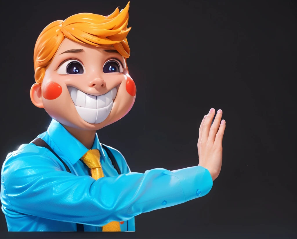 3d style, simplified design, 3d render, glossy texture, smooth 3d model, multiple light sources, rim light, sharp post effects render, (glossy plastic texture with multiple big light probe refractions), perfect cgi, smooth silhouette, high intensity refraction, (super glossy material), most beautiful vfx , blue background, plastic refractions, realistic, 4k, high resolution, rim light, photo shoot, commercial photo, profile shot, 4k, rim light, high resolution, 4k, glossy texture, smooth 3d model, multiple light sources, rim light, sharp post effects render, (glossy metallic texture with multiple big light probe refractions), perfect cgi, cgi art created only with gradients, smooth silhouette, high intensity refraction, (super glossy chrome material), most beautiful vfx, blue background, chrome metal refractions, multiple light sources, rim light, sharp post effects render, perfect cgi, digital art, detailed digital art, reflective, best quality, 4k, masterpiece:1.2, ultra-detailed, realistic, vivid colors, dark and moody lighting, The image of the highest quality, ensuring every detail is showcased perfectly. It in 4k resolution, allowing viewers to immerse themselves in the richness of the colors and intricate details. The realistic rendering. under the spotlight, reflecting, high-resolution image, realistic rendering, dark background, and rim light photorealistic The image features three characters standing in front of three houses. The characters are a red-haired mermaid, a purple cat, and an orange dog. They are each holding a yellow maraca
