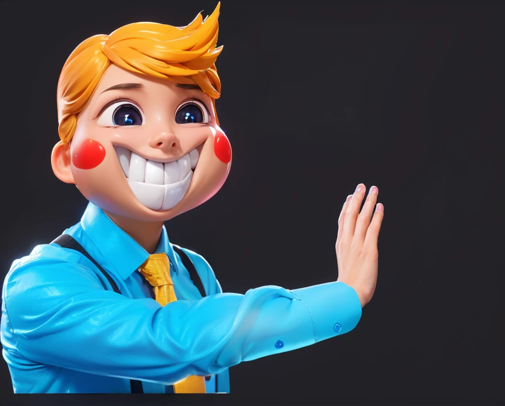 3d style, simplified design, 3d render, glossy texture, smooth 3d model, multiple light sources, rim light, sharp post effects render, (glossy plastic texture with multiple big light probe refractions), perfect cgi, smooth silhouette, high intensity refraction, (super glossy material), most beautiful vfx , blue background, plastic refractions, realistic, 4k, high resolution, rim light, photo shoot, commercial photo, profile shot, 4k, rim light, high resolution, 4k, glossy texture, smooth 3d model, multiple light sources, rim light, sharp post effects render, (glossy metallic texture with multiple big light probe refractions), perfect cgi, cgi art created only with gradients, smooth silhouette, high intensity refraction, (super glossy chrome material), most beautiful vfx, blue background, chrome metal refractions, multiple light sources, rim light, sharp post effects render, perfect cgi, digital art, detailed digital art, reflective, best quality, 4k, masterpiece:1.2, ultra-detailed, realistic, vivid colors, dark and moody lighting, The image of the highest quality, ensuring every detail is showcased perfectly. It in 4k resolution, allowing viewers to immerse themselves in the richness of the colors and intricate details. The realistic rendering. under the spotlight, reflecting, high-resolution image, realistic rendering, dark background, and rim light photorealistic The image features three characters standing in front of three houses. The characters are a red-haired mermaid, a purple cat, and an orange dog. They are each holding a yellow maraca
