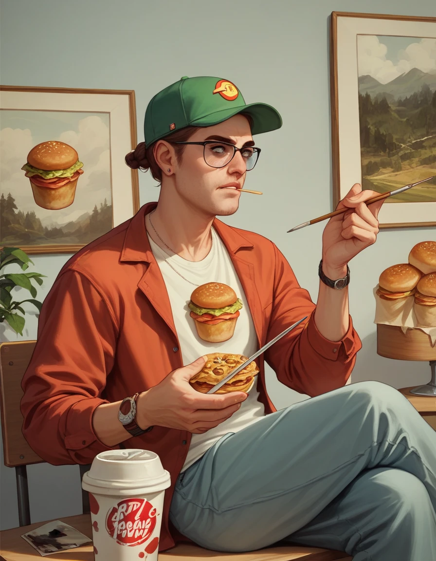 Fast Food Ad Brainwashing, by Alessandro Gottardo, painting