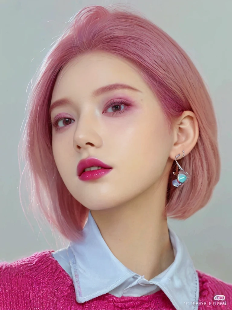 8K high quality,1 woman,Pink Hair:1.5