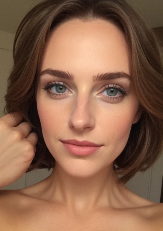 a selfie d'a pretty young woman, prise avec l'appareil photo de l'iPhone