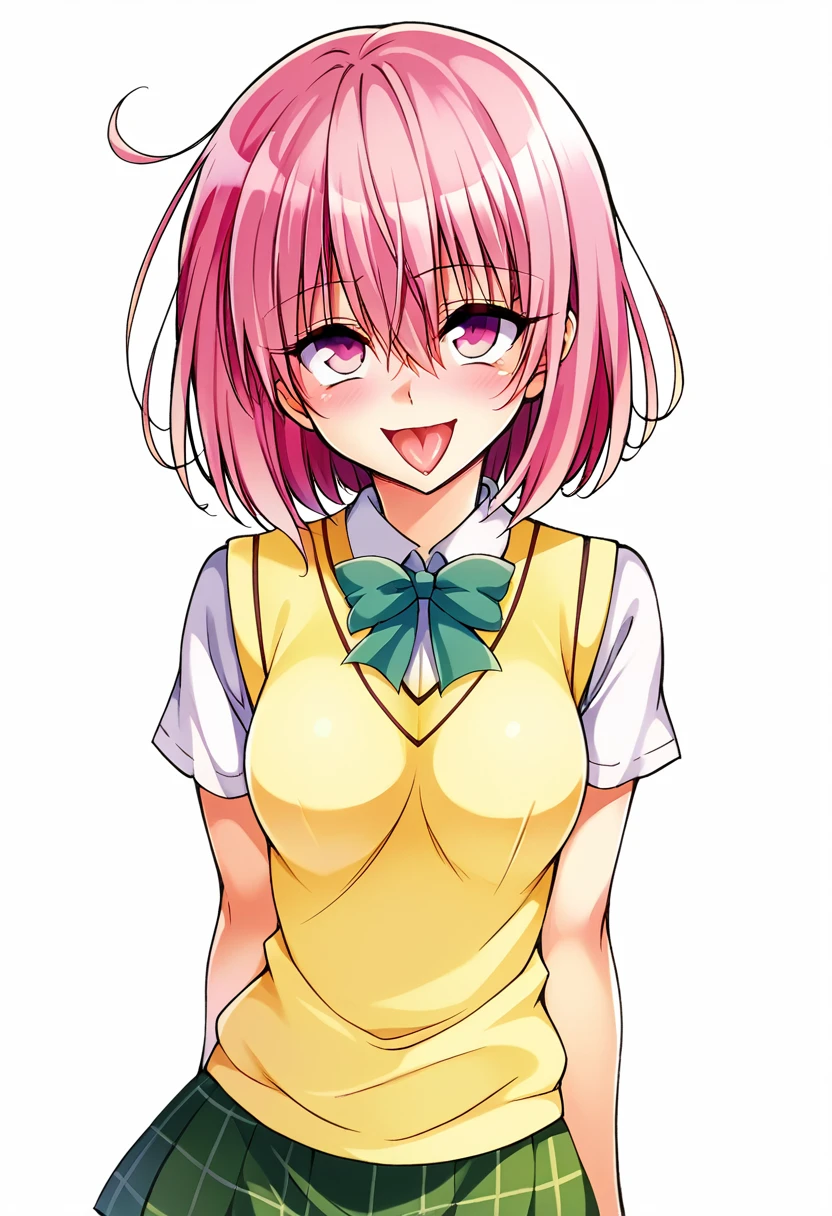 YabukiKentarou, love〜fart, score_9, score_8_superior, score_7_superior BREAK
momo velia deviluke, Pink Eyes, Pink Hair, short hair, Mid-chest, , skirt, Sweater vest, View your viewers, A light smile, superiorper body,
masterpiece, Highest quality, so beautiful, Absurd, Straight, Ahegao,nsfw