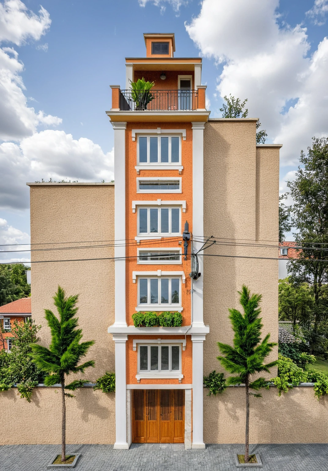 Raw photo,Masterpiece, high quality, best quality, authentic, super detail,
exterior, outdoors, house style neoclassic on the street ,aiaigroup,
road,pavement, grass, trees, sky, cloud, (day:1.1)