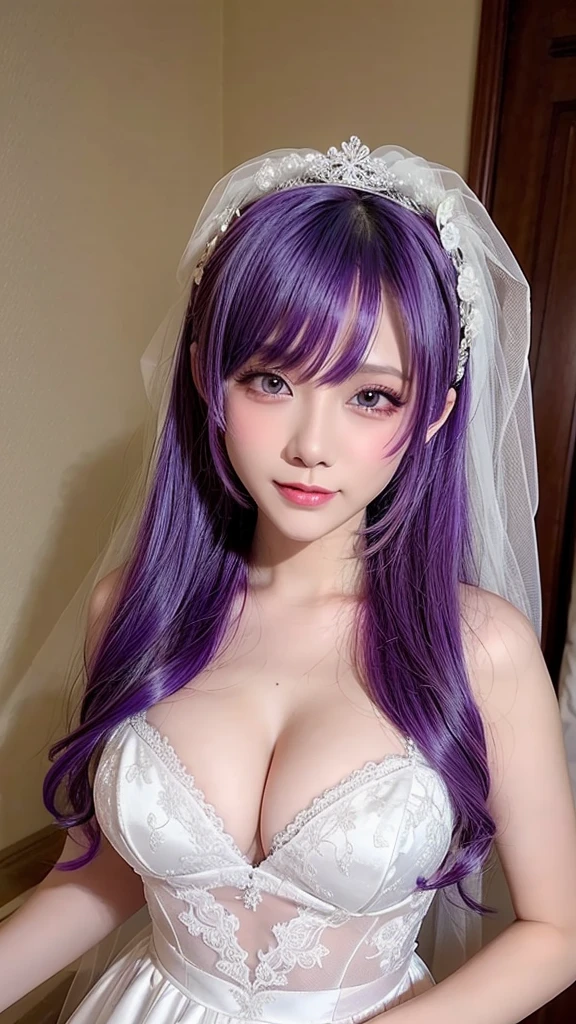 Wedding Dresses 1:4、See-through nipples 1:4、Overflowing breasts 1:4 Panchira 1:4、Purple Hair