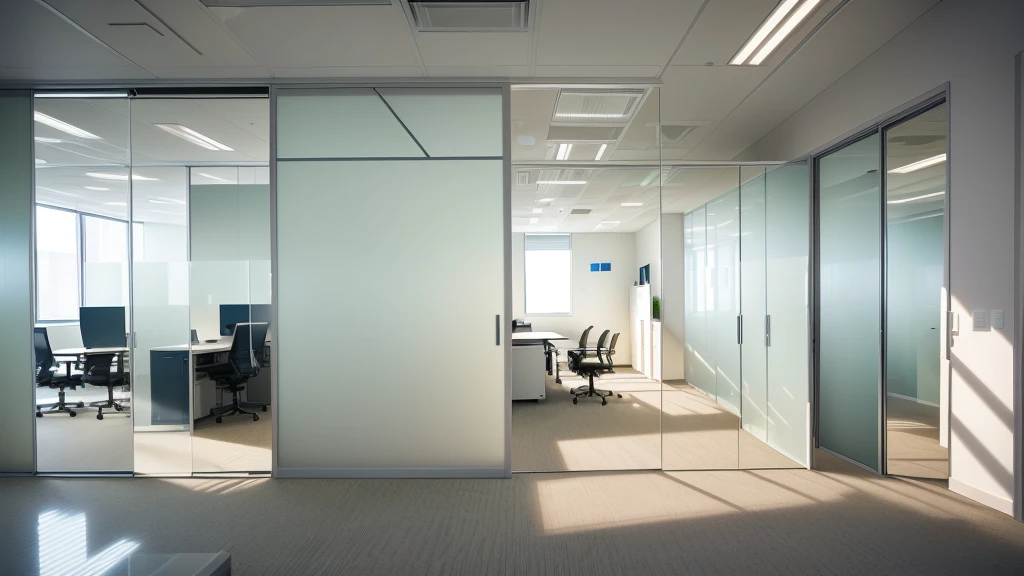 The room has a desk and chair and a glass door., clear Glass Wall, 霧のofficeで, Frosted glass, officeルームのインテリア, モダンなoffice, Glass Wall, office, Glass Walls, Nesting Glass Door, 立方型会議室office, an 空のoffice hallway, officeインテリア, officeの背景, 空のoffice, Transparent glass surface, Mirror and glass surfaces