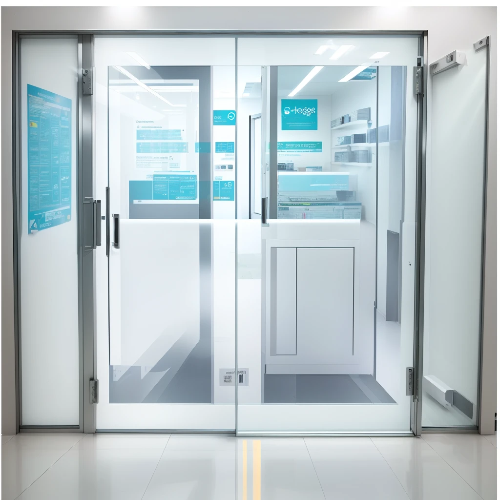 Close-up of a glass door with a sign, Vinyl on glass, Nesting Glass Door, Glass opening, commercial banner, clear Glass Wall, promotion, Corporate Hologram, Floating semi-transparent graphics, Advertising Photography, commercial, Glass Wall, professional logo, Leaving the store, High resolution, High resolution, Transparent Background, Advertising images, Professional artwork