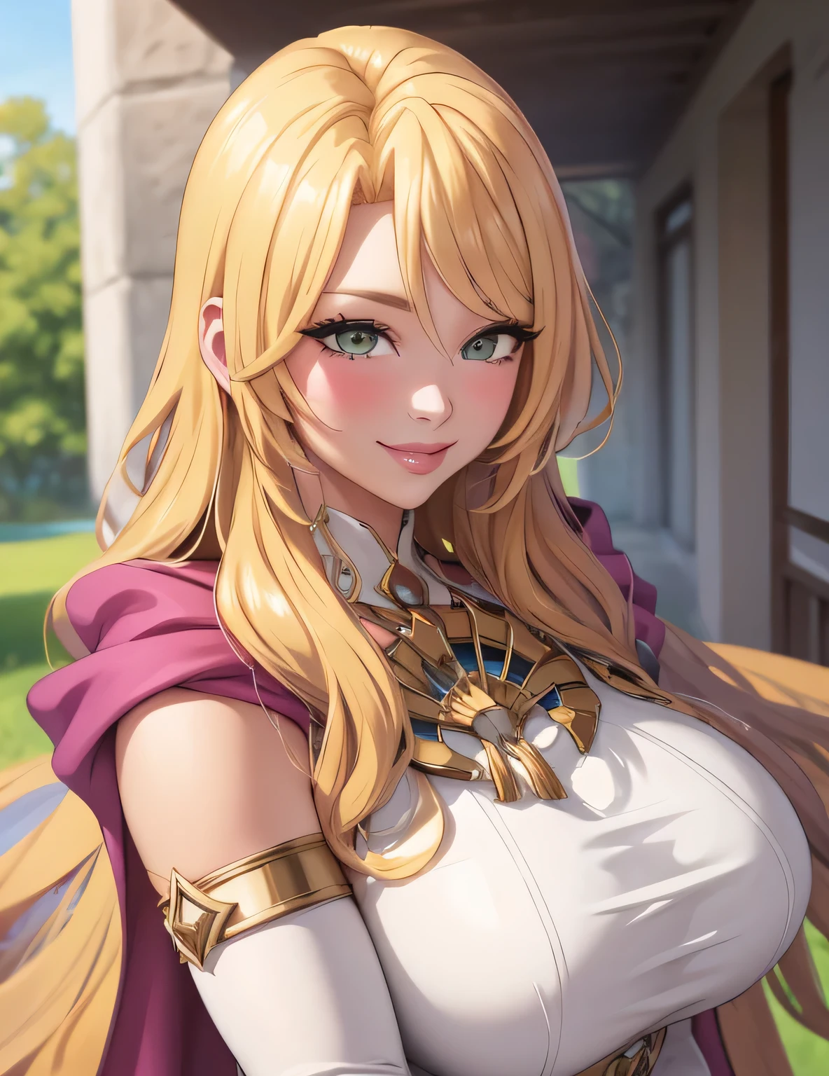 fe_elimine, gloves, white dress, elbow gloves, single glove, long dress, cape, jewelry, white gloves, armlet, bracelet, circlet, gold trim, (masterpiece, best quality, 8k, HD, ultra-detailed), realistic style, garden 2.0, looking at viewer 2.0, blushing, beautiful eyes, very sexy smile 2.0, very luscious lips 2.0, very heavy eyeshadow 2.0, very heavy makeup 2.0, very thick lips 2.0, very glossy lips 2.0, very pouty lips 2.0, lustrous skin 2.0, shiny skin 2.0, very beautiful 2.0, very curvy 2.0, very sexy 2.0, very thick 2.0, skindentation 2.0, very sexy smile 2.0, very luscious lips 2.0, face shot 2.0, facing camera 2.0, very heavy eyeshadow 2.0, very heavy makeup 2.0, round face, very thick lips 2.0, very glossy lips 2.0, very pouty lips 2.0, lustrous skin 2.0, shiny skin 2.0, very beautiful 2.0, very curvy 2.0, very sexy 2.0, very thick 2.0, very gigantic lips 2.0, very sexy smile 2.0, very luscious lips 2.0, very heavy eyeshadow 2.0, very heavy makeup 2.0, round face, very thick lips 2.0, very glossy lips 2.0, very pouty lips 2.0, lustrous skin 2.0, shiny skin 2.0, very beautiful 2.0, very curvy 2.0, very sexy 2.0, very thick 2.0, very toned 2.0, very sexy smile 2.0, very luscious lips 2.0,  very toned 2.0, very toned 2.0, very sexy smile 2.0, very luscious lips 2.0, wide hips 2.0, very gigantic thighs 2.0, very small waist 2.0, very thick thighs 2.0, skindentation 2.0, very heavy eyeshadow 2.0, very heavy makeup 2.0, round face, very thick lips 2.0, very glossy lips 2.0, very pouty lips 2.0, lustrous skin 2.0, shiny skin 2.0, very beautiful 2.0, very curvy 2.0, very sexy 2.0, very thick 2.0, very gigantic breasts 2.0, very sexy 2.0, very gigantic lips 2.0, very thick thighs 2.0, hourglass waist 2.0, face shot 2.0, very close up shot 2.0, face shot 2.0, very close up shot 2.0, face shot 2.0, very close up shot 2.0, face shot 2.0,