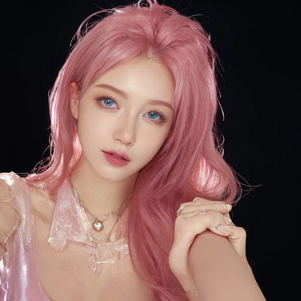 8K high quality,1 woman,Pink Hair:1.5