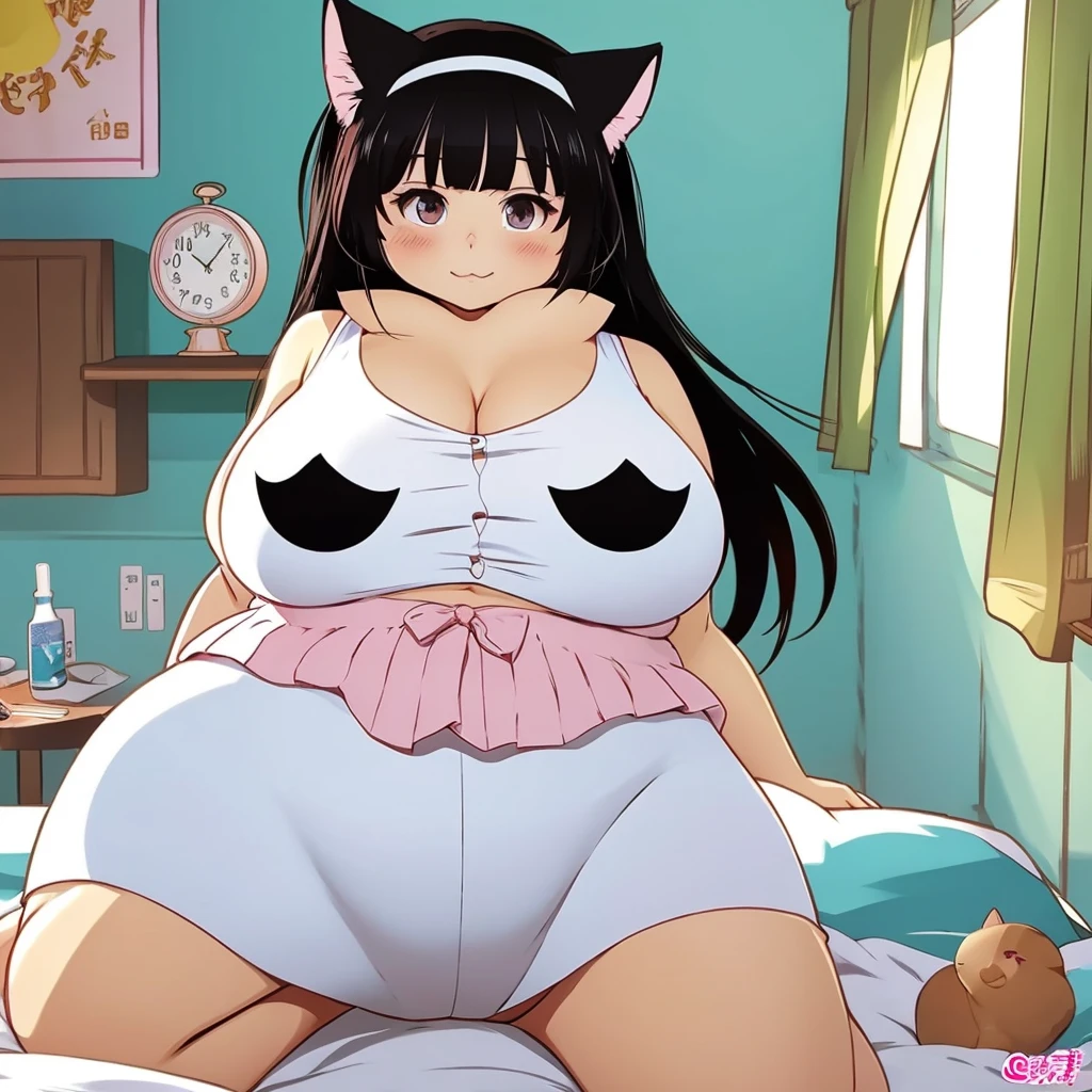 Fat anime girl cat woman fat fat fat fat fat fat fat fat  bed