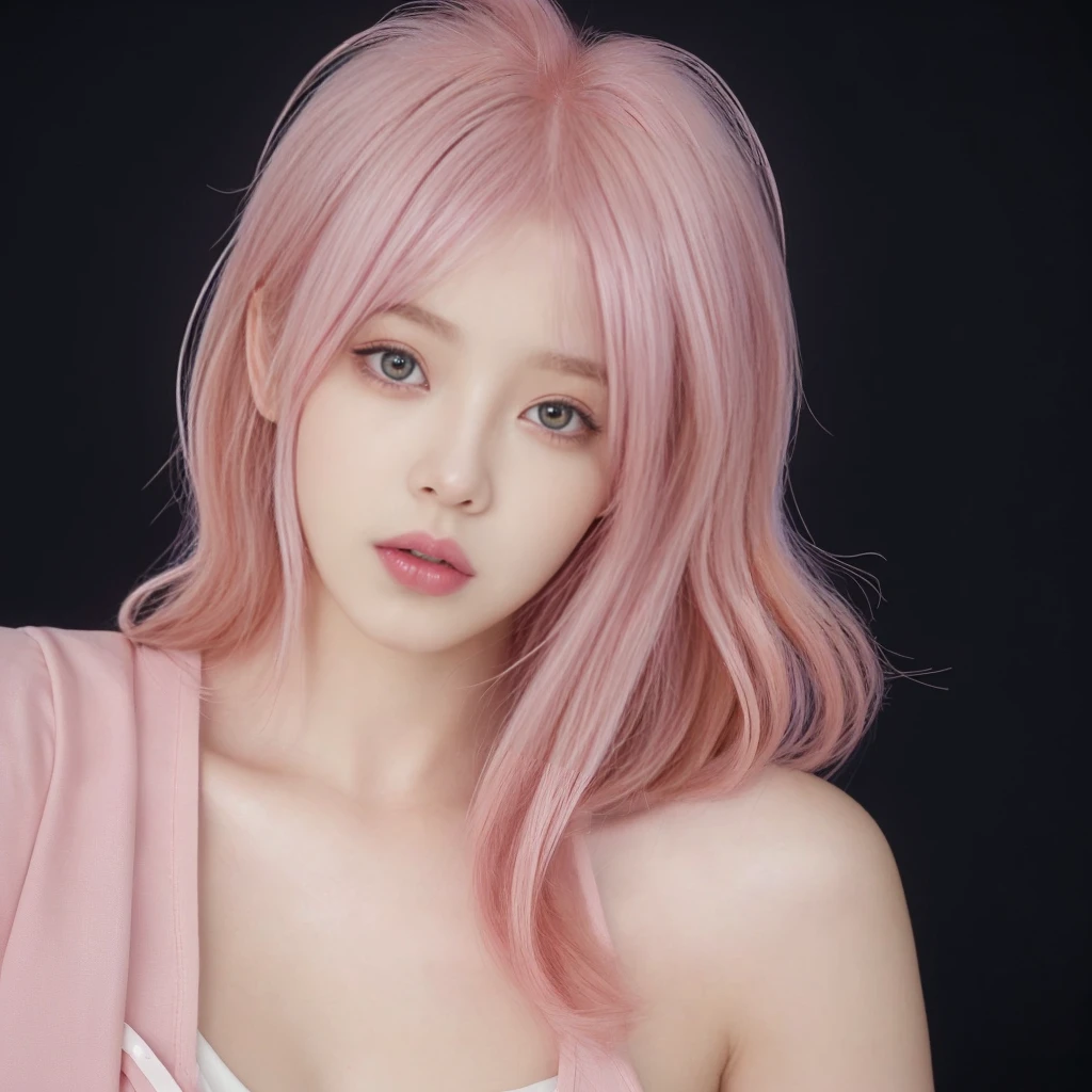 8K high quality,1 woman,Pink Hair:1.5