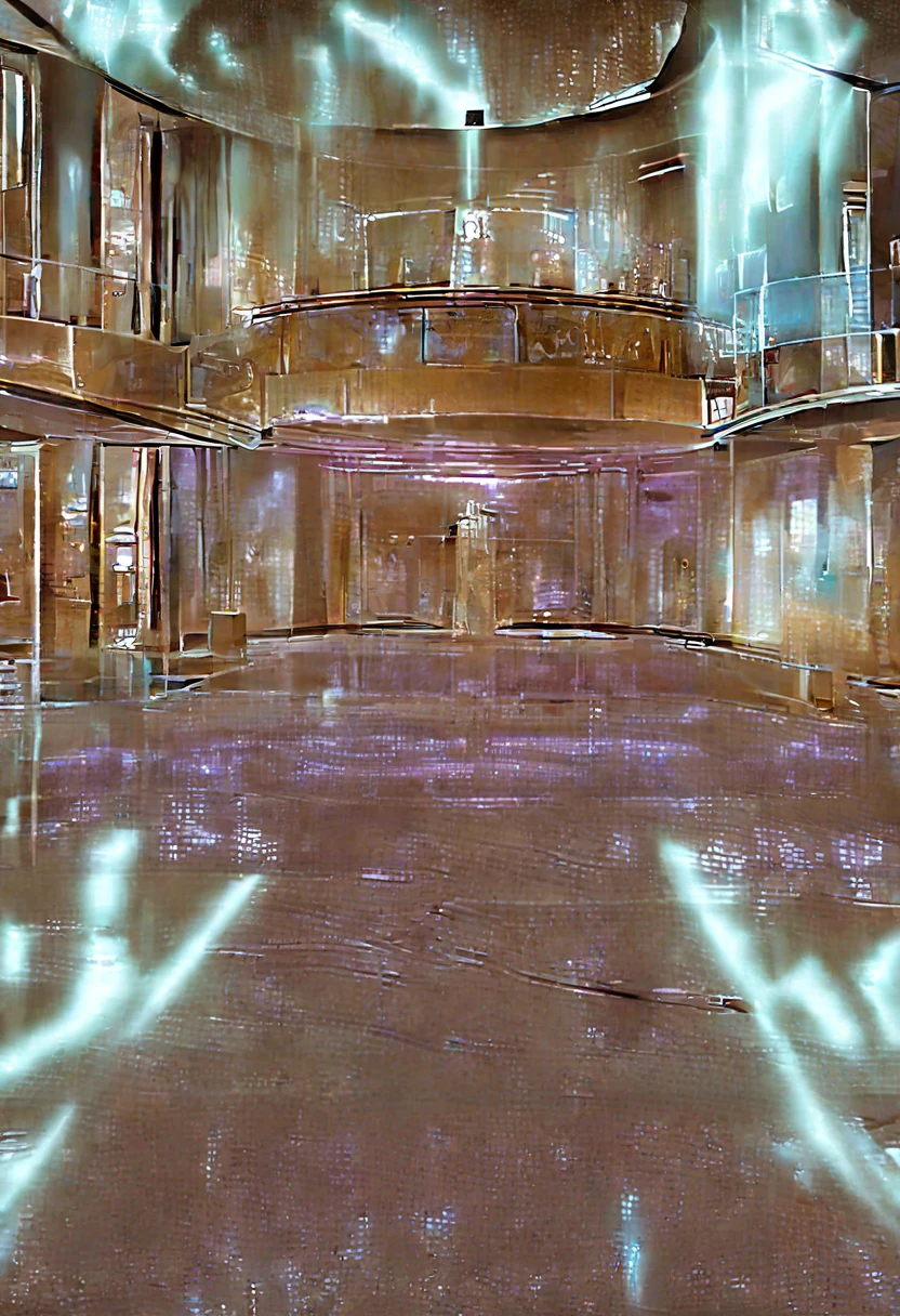 there is a large indoor pool with a waterfall in the middle, a pool inside the giant palace, luxurious furnishings, Wellness pool, Glass floor, in a luxurious swimming pool, Dreampool Rooms, Crystal clean room, in a futuristic palace in the desert, Brightly lit blue room, futuristic setting, Cinematic Full Frame, indoor pool, Особняк Vaporwave, Luxury HD Rendering, Futuristic Hall