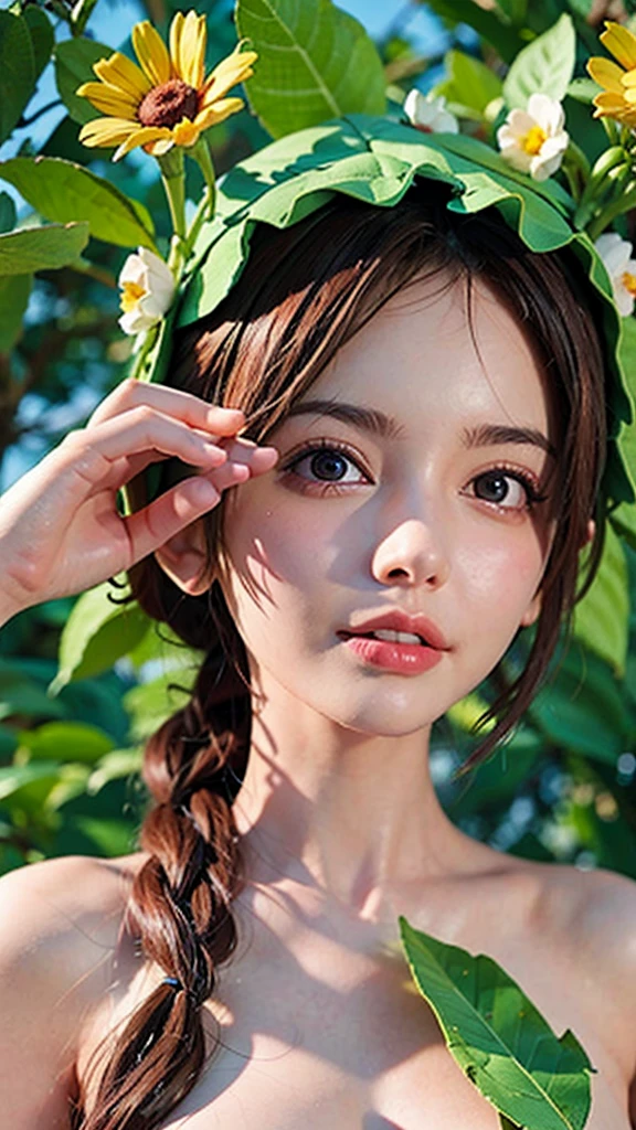 Naked women, in the park, sunny, Raw, Ultra HD, 8K, (close up:1.1), head, Highly detailed face, Charming eyes