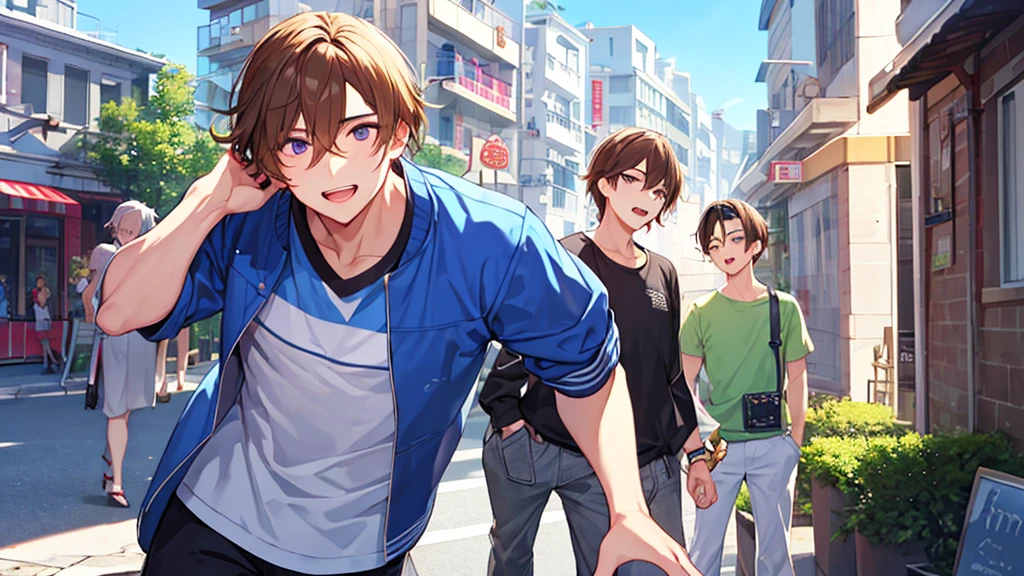 Adonis、youth、Men、Face、Embarrassing、Teasing the face、I am、on the street