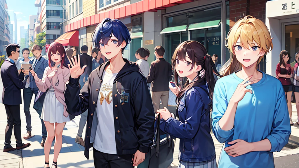 Adonis、youth、Men、Face、Embarrassing、Teasing the face、I am、on the street