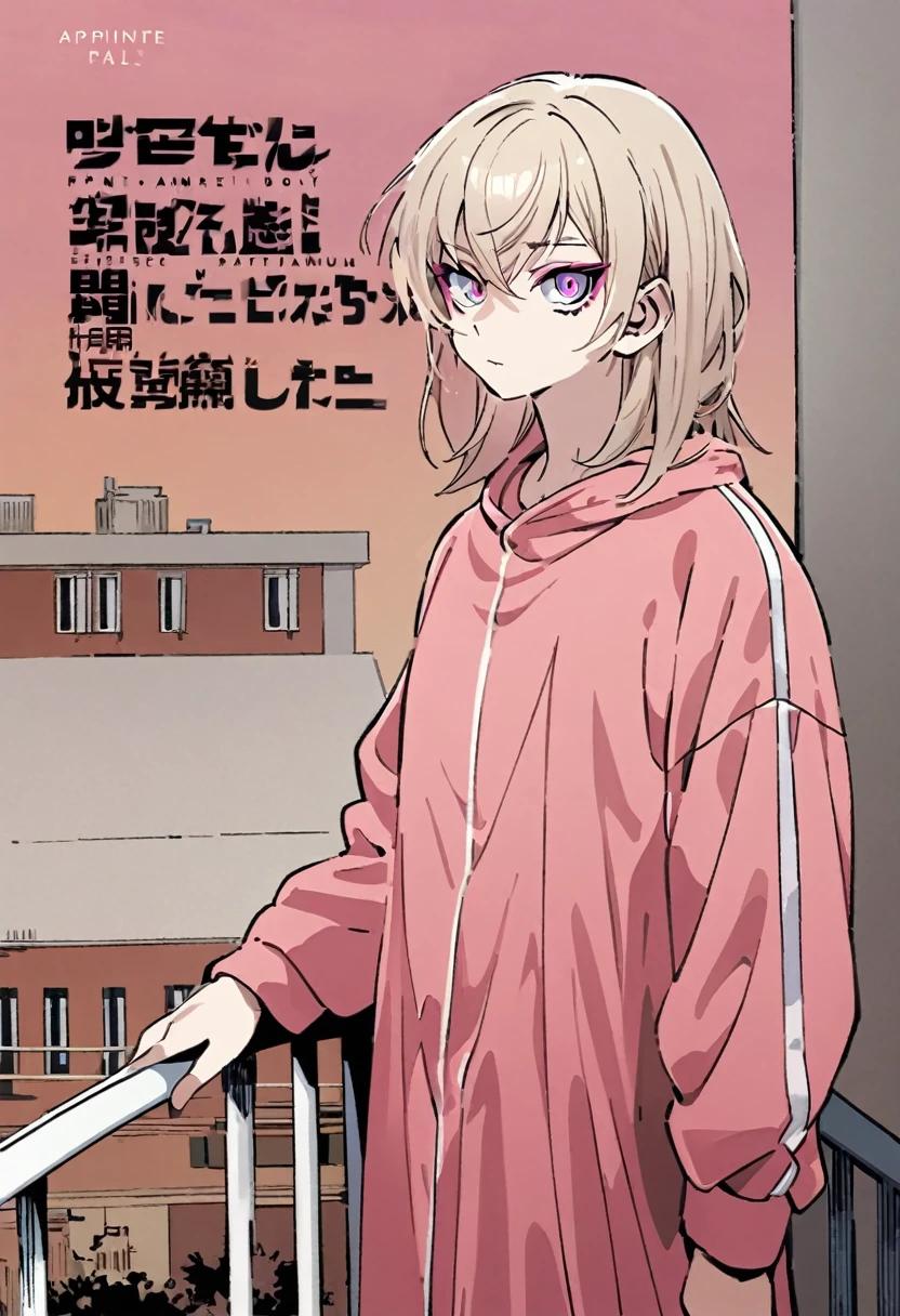 Manga cover style, detailed. best quality, art, detailed face, in the style of lora marvin. (32-year-old man) (effeminate appearance) (messy platinum blonde hair) (pink eyeliner) (His skin is pale) ) (wears a pink robe)
(The background is an apartment balcony)