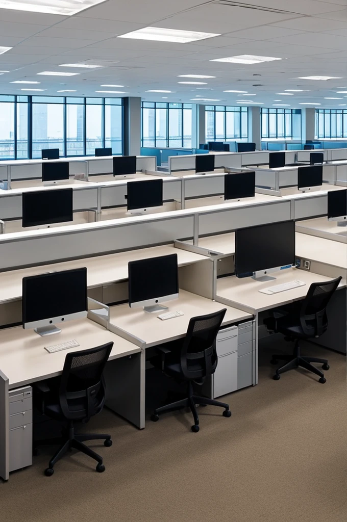 Modern sterile corporate environment of the modern working world 