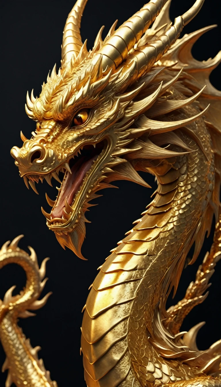 Golden Dragon, 8K resolution,