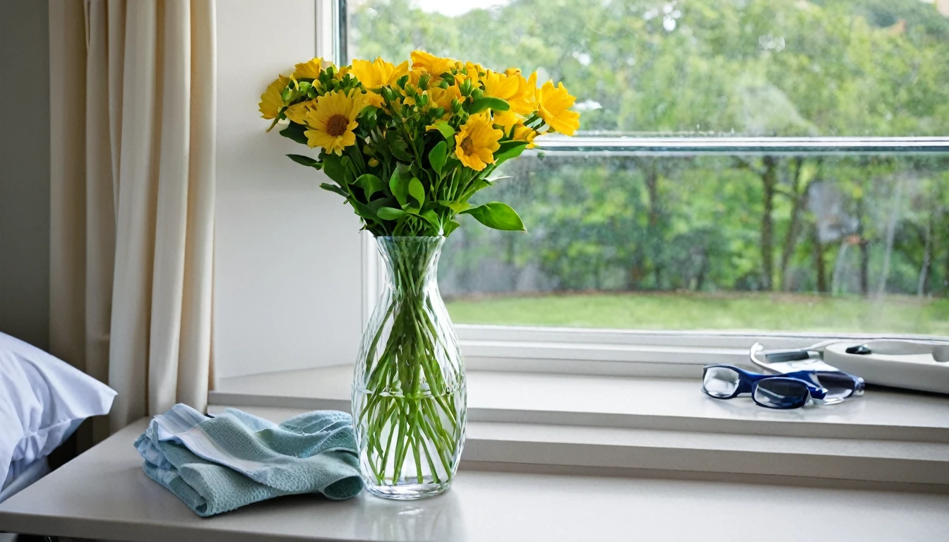 Hospital room　Vase by the window