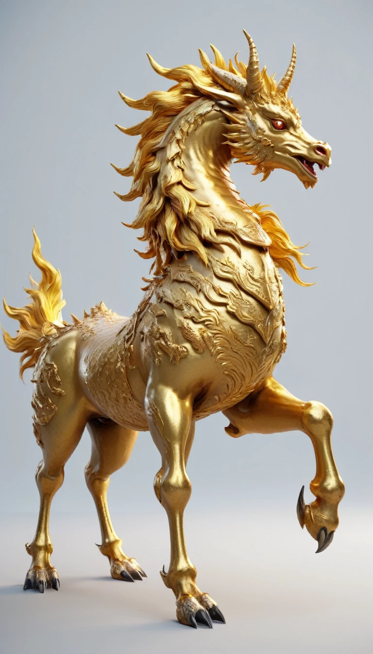 Golden Kirin, 8K resolution, Facing forward