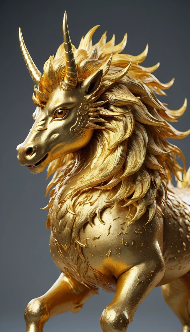 Golden Kirin, 8K resolution, Facing forward