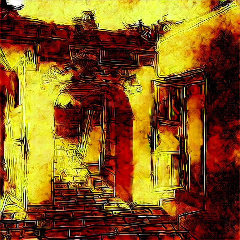 The exterior of an ancient communal house features yellowed walls, yin-yang tiled roofs, and traditional patterns, all of high quality.