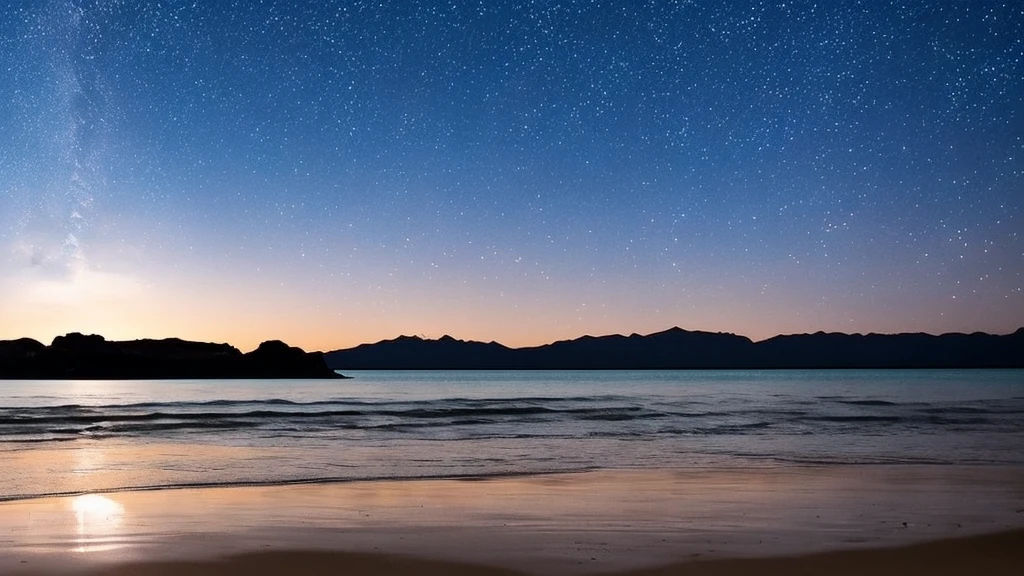 Starry Sky、Ocean、shooting star、darkness、Good sleep、Relaxing views