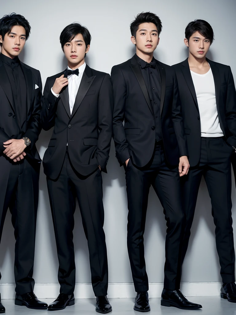 Handsome asian boy band,short hair