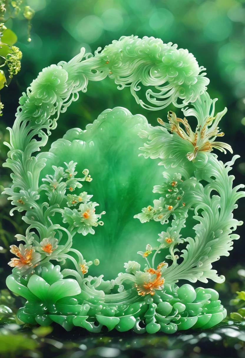 best quality, very good, 16K, ridiculous, Very detailed, Gorgeous(((Twin Tails 1 Girl 1.3))),Made of translucent jadeite, Background grassland((A masterpiece full of fantasy elements))), ((best quality)), ((Intricate details))(8K)
