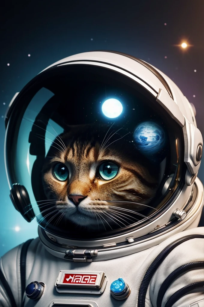 a close up of a man wearing a space suit, digital art, by Ryan Yee, zbrush central contest winner, 9gag, cute 3 d render, illustration of a cat, in style of nanospace, very detailed illustration, ruan cute vtuber, (extremely detailed, cute cartoon, with a space suit on