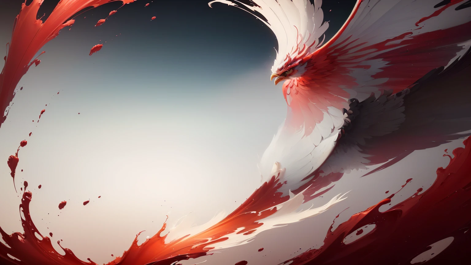 there is a red and white swirl of paint on the ground, 8k hd wallpaper digital art, digital artwork 4 k, digital art 4k, digital art 4 k, ''wallpaper of a phoenix, 4 k hd illustrative wallpaper, glossy digital painting, 4k highly detailed digital art, 4k detailed digital art, digital art 8k, digital art 8 k